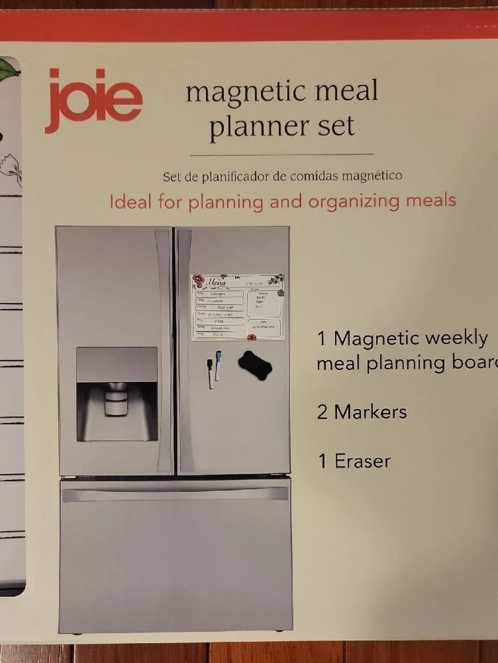 Joie Magnetic Meal Planner Set - White and Red Accent